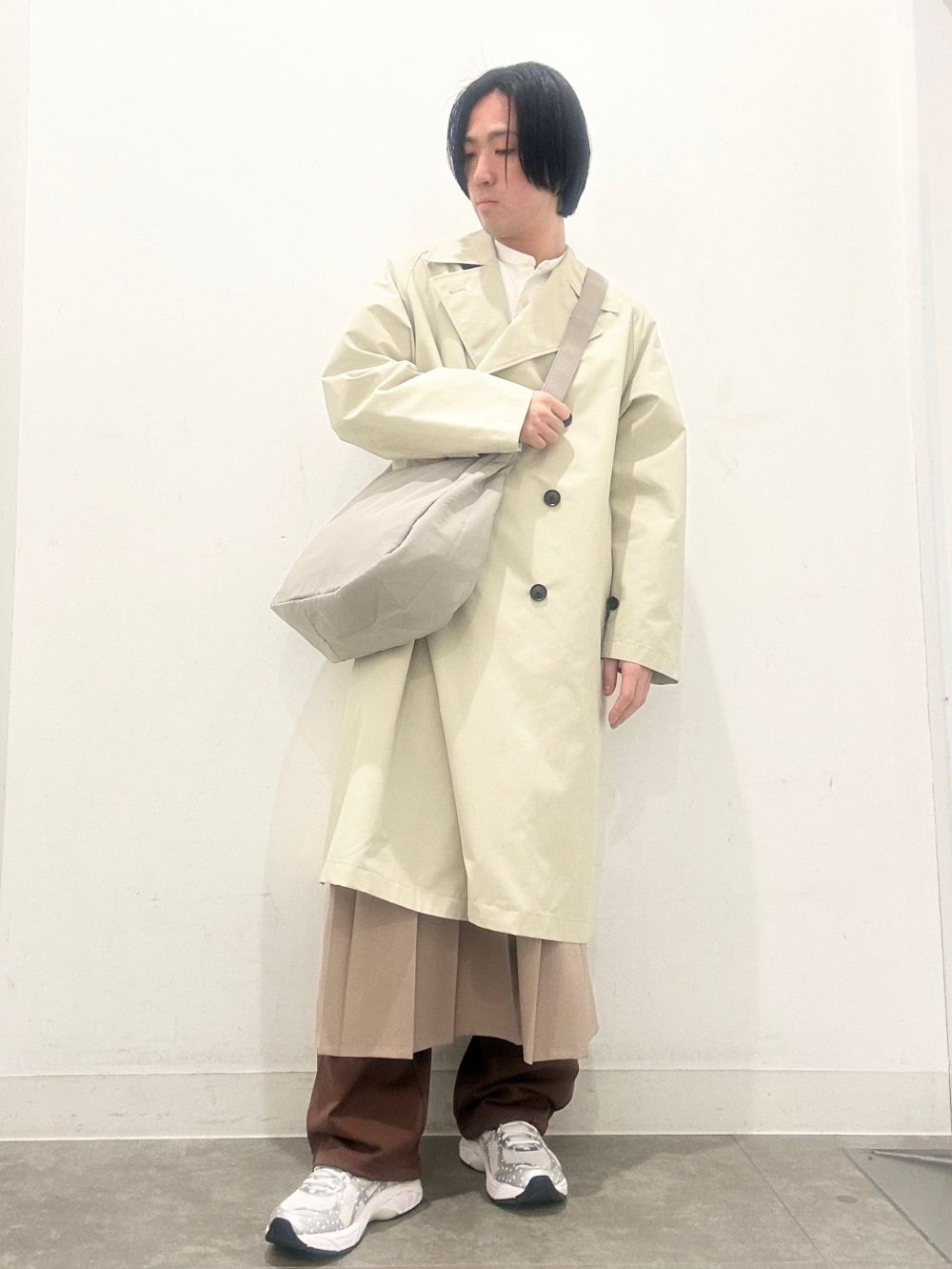 イージーケアバンドカラーシャツ(長袖)SW、ウォッシャブル