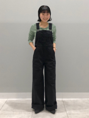 GU公式 | デニムサロペットワイドパンツ