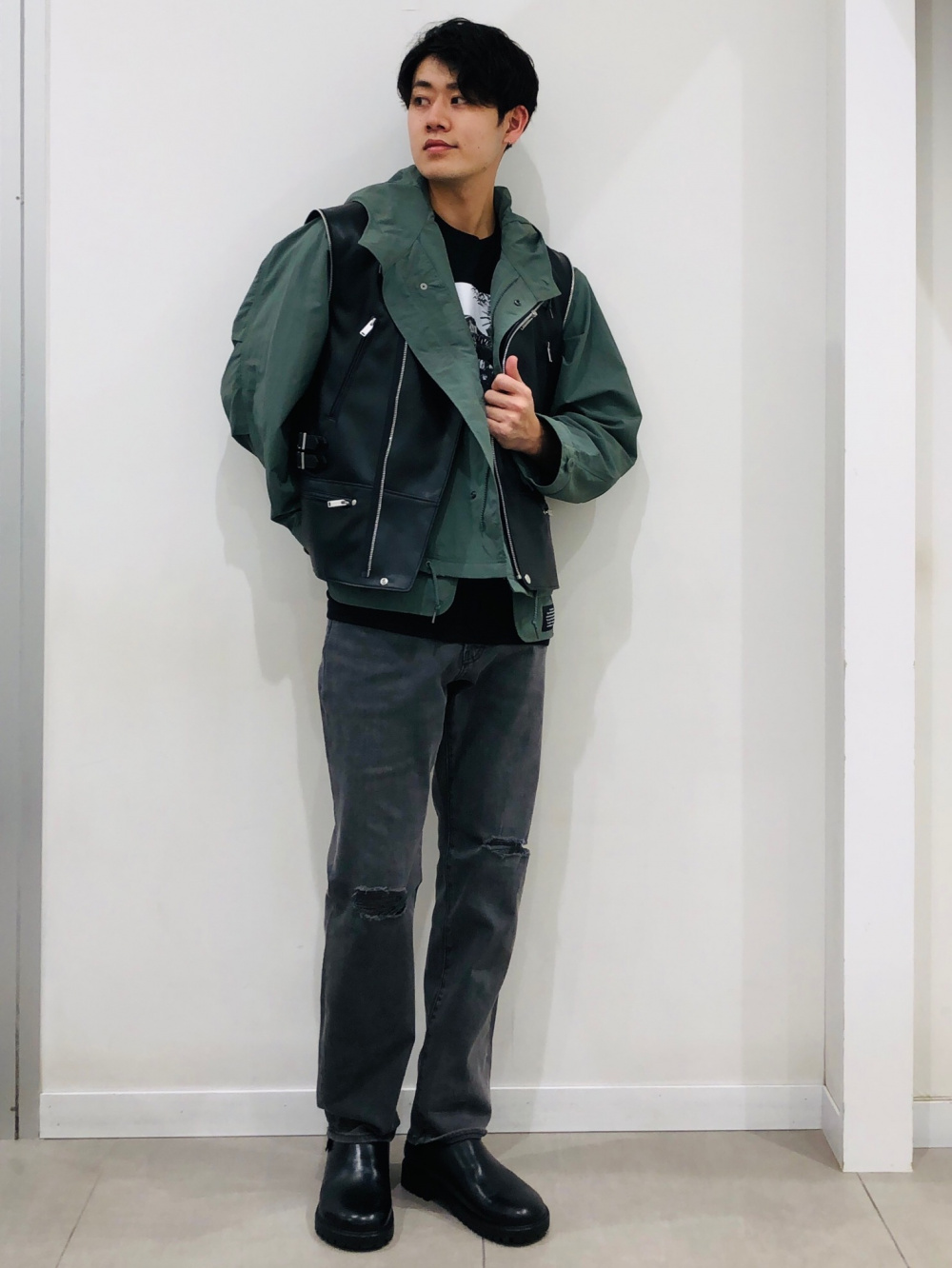 GU×UNDERCOVER 2wayオーバーサイズモッズコート