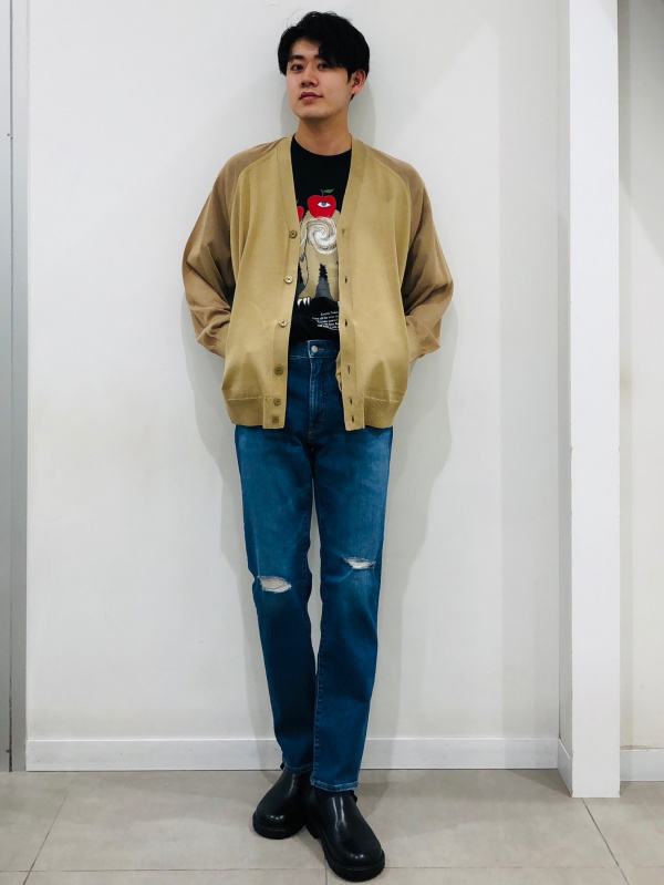 シアーコンビネーションニットカーディガン長袖 UNDERCOVER