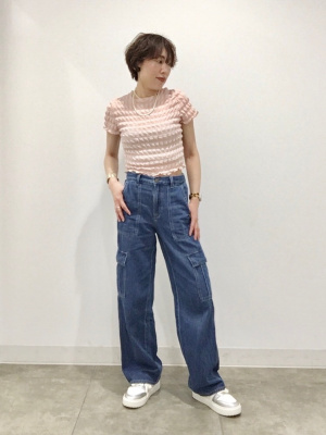 GU公式 | ミドルライズカーゴジーンズ+EC(丈長め81.5cm)