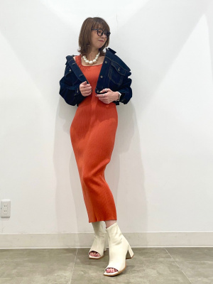 ▶新品未使用 / Loungedress リブノースリーブワンピース LOUNGEDRESS（ラウンジドレス）の「リブノースリーブワンピース