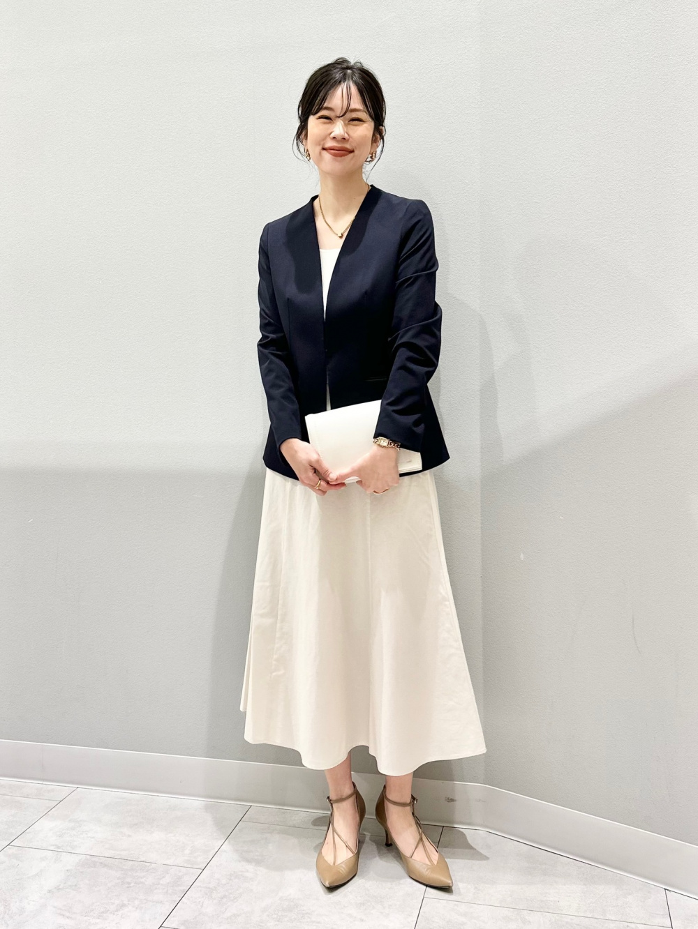 ウォッシャブルノーカラージャケットZ(セットアップ可能)、イージー