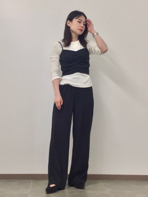 ビジュアルアドベンチャー 61種61枚(並品) GU公式 | リブフロントギャザーキャミソール(セットアップ可能)