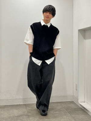 チャコール nag様 GU公式 | ウォッシャブルステッチニットベスト