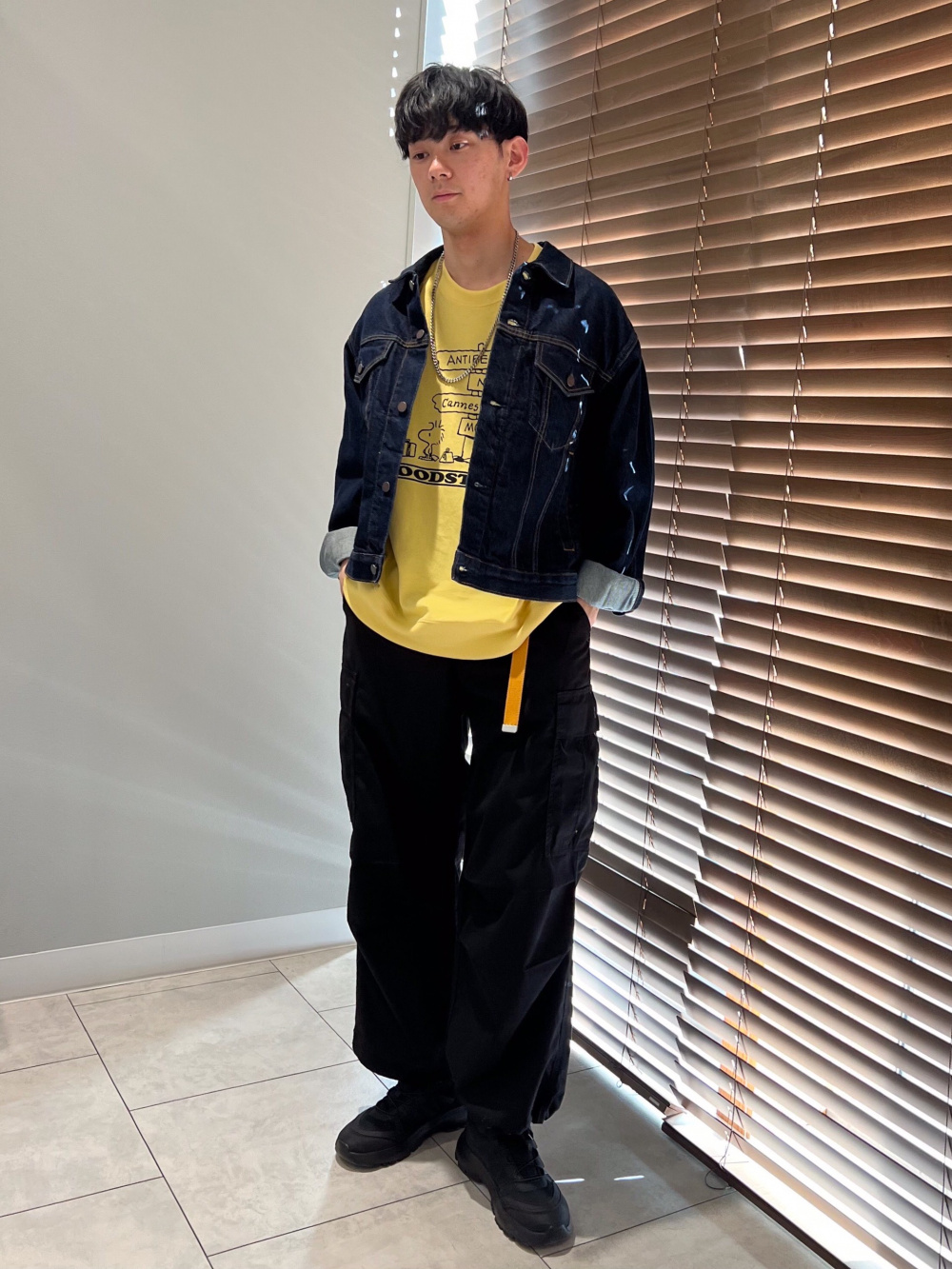 GU スヌーピー刺繍 デニムジャケット Gジャン/デニムジャケットの