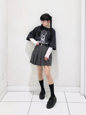 6roku シアーシャーリングTシャツ　黒 セール】シャーリングTシャツ（Tシャツ/カットソー）｜GEORGE'S