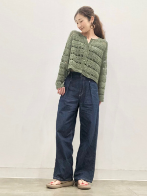 GU公式 | 透かし編みカーディガン(長袖)