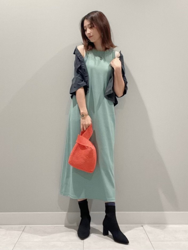 ブラフィールクロップドワッフルスクエアネックタンクトップ