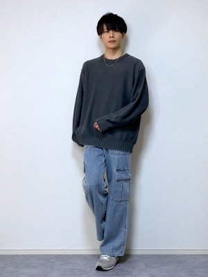 GU公式 | ガーメントダイニットプルオーバー(長袖)