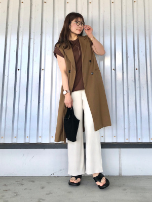 さち⭐️23区⭐️ガンクラブチェック ロング ジレ 23区 【杏さん着用】ガンクラブチェック ロング ジレ レディース