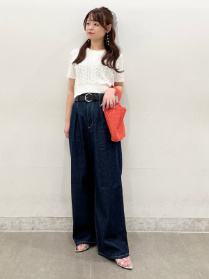 【専用☆⑨】 GU公式 | ケーブルクルーネックセーター(半袖)