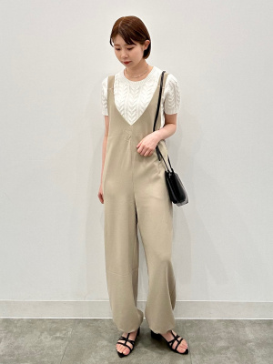 ニット　トップス GU公式 | ケーブルクルーネックセーター(半袖)