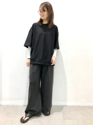 【 】リブ クロップド パジャマTシャツ（送料込み） GU公式 | リブクロップドT(長袖)+X