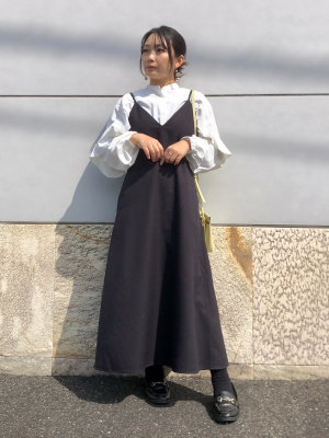 GU公式 | ラッフルスリーブブラウス(長袖)(UVカット機能付き)