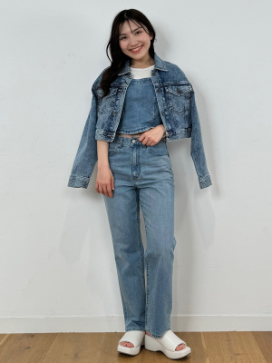 studioR330ダークデニム クロップドジャケット