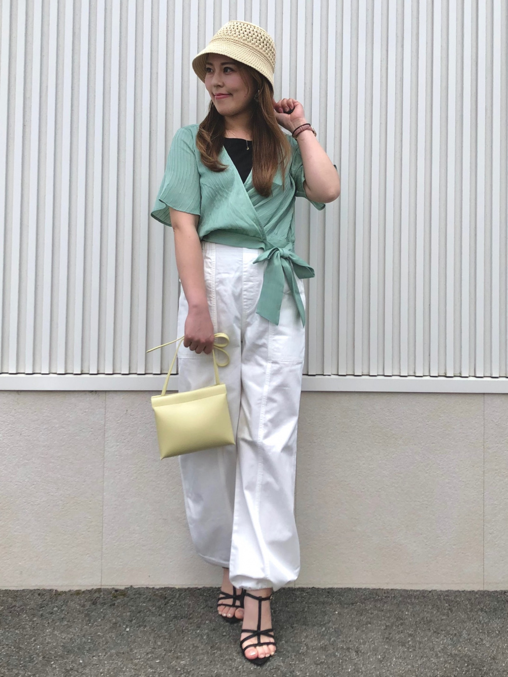 ブラフィールボートネックT(ノースリーブ)、テクスチャーラップ  