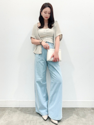 GU公式 | ライトデニムワイドパンツ(丈標準69.0～73.0cm)