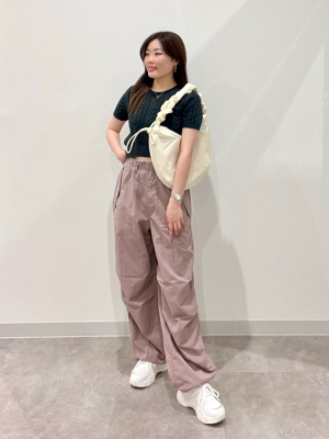 ニット　トップス GU公式 | ケーブルクルーネックセーター(半袖)