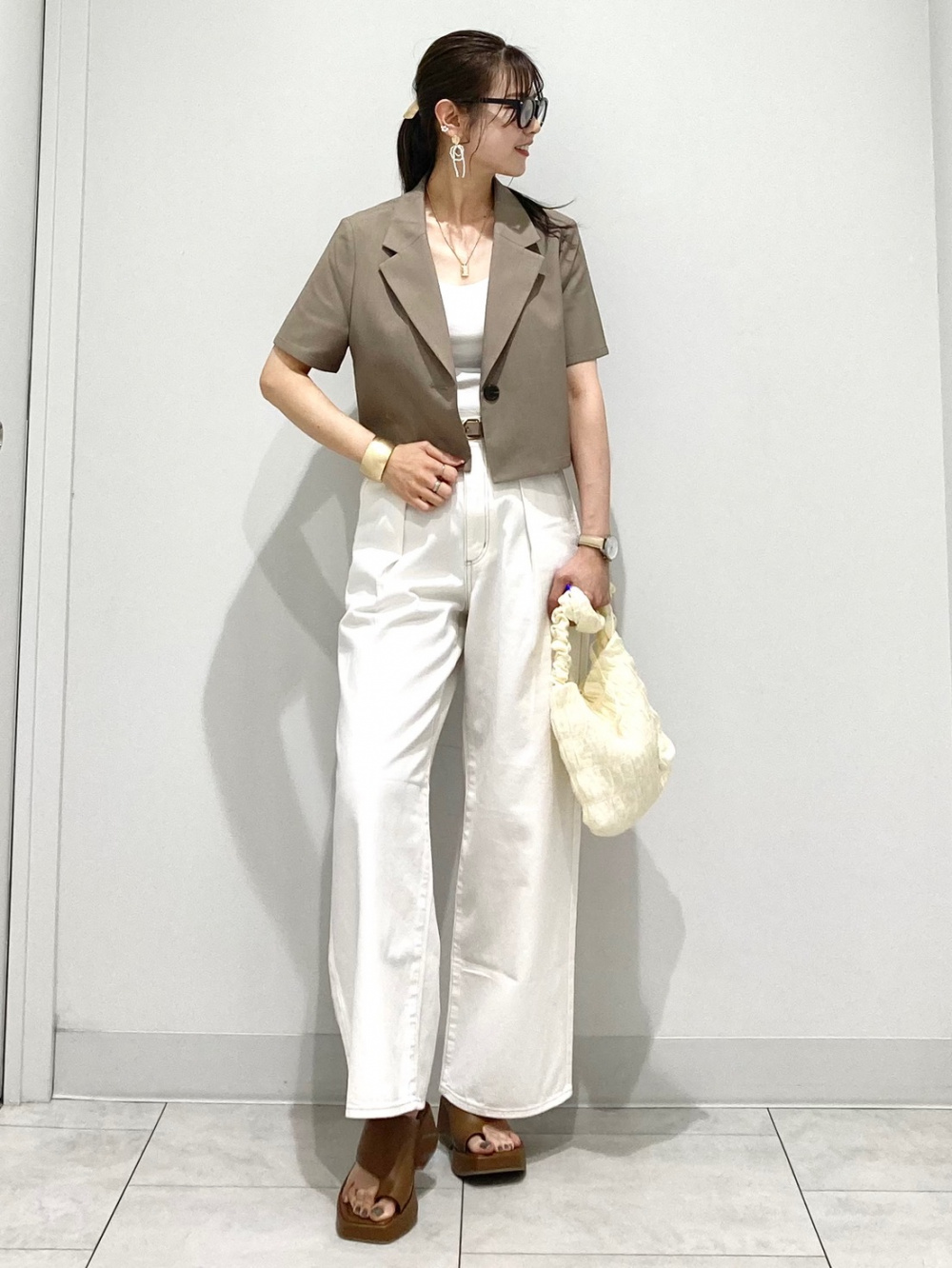ライトデニムワイドパンツ(丈標準69.0～73.0cm)」の着用コーディネート