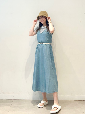 GU公式 | ライトデニムフレアキャミソールワンピース