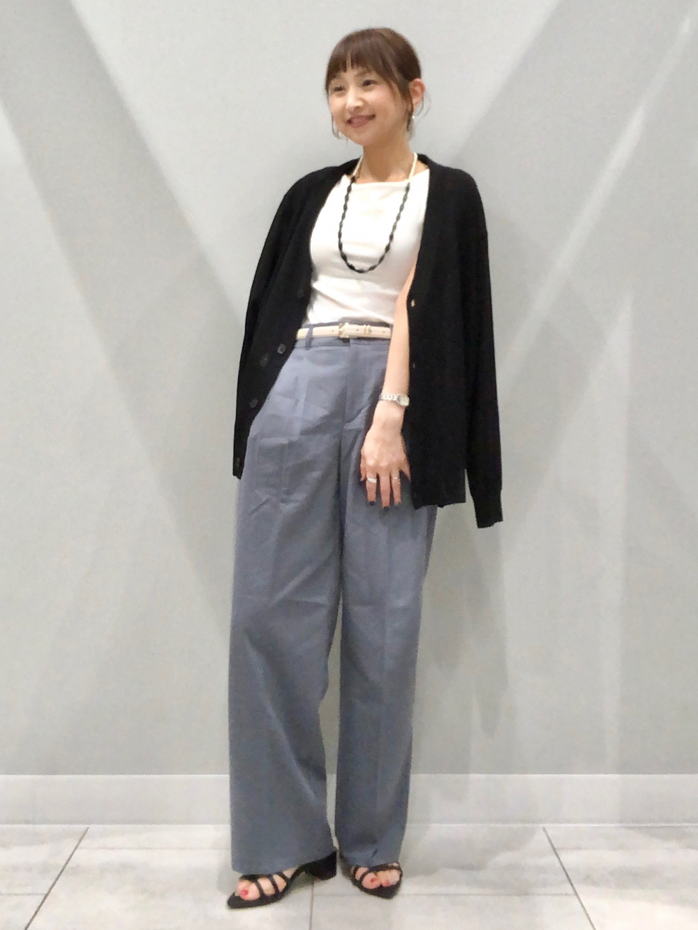 syuri様 4453 ロングキュロット×カーディガンコーデ UVカットクロップドカーディガン(長袖)、ロングジレZ+E