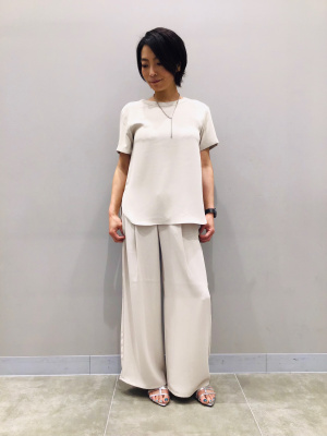 PSA10 5点セット GU公式 | バックジップTブラウス(半袖)Z(セットアップ可能)