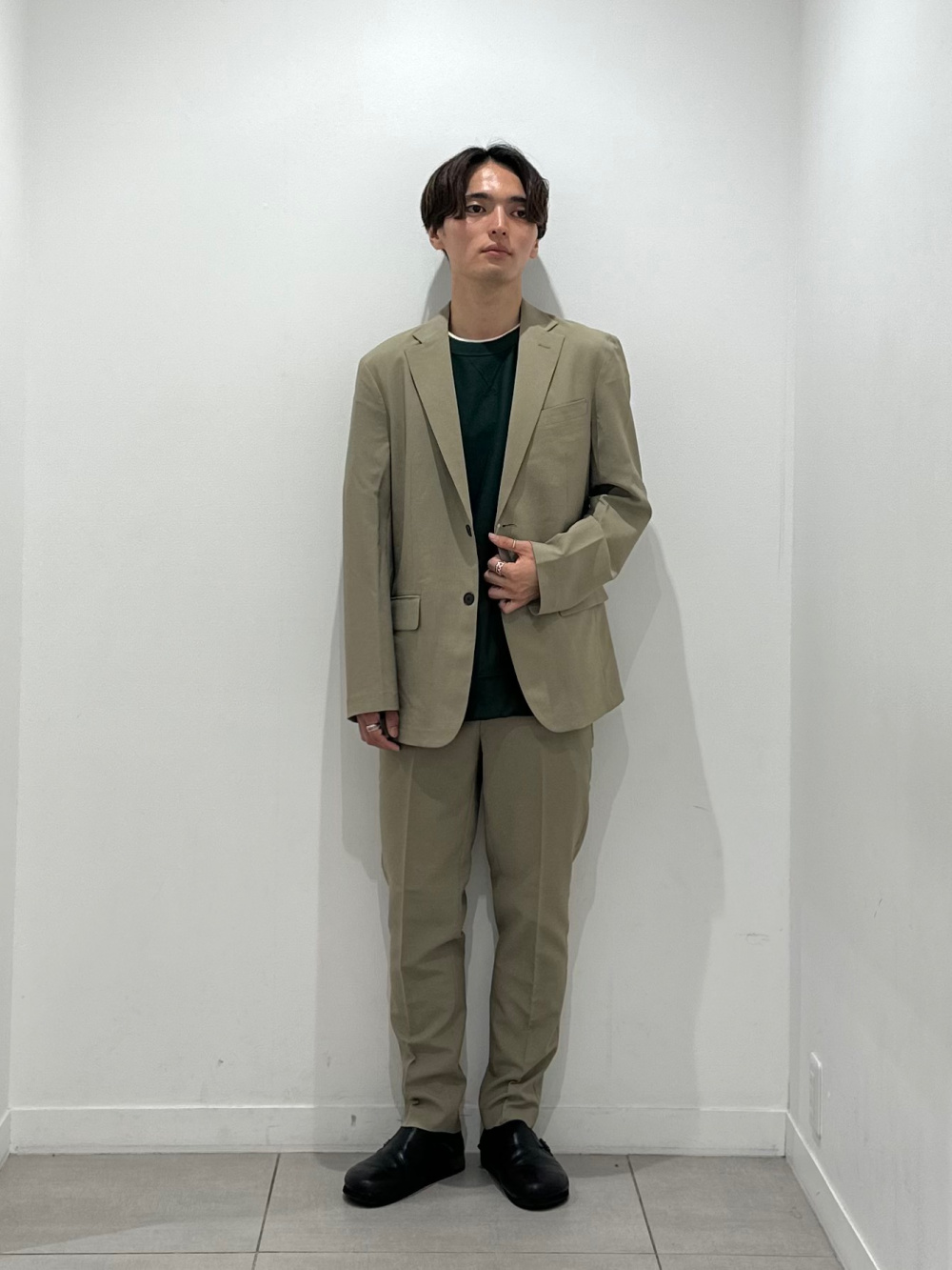 ウォッシャブルテーラードジャケットSW(セットアップ可能)、コットン