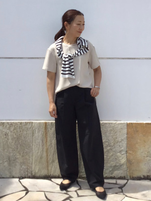 ジーユー　Tシャツ　トップス　パンツ　8点　まとめ GU／8点で約7500円！】夏〜晩夏に活躍しそうなトップスたち | LEE