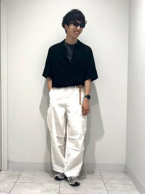 GU公式 | ウォッシャブルメッシュニットシャツ(5分袖)(メンズ)