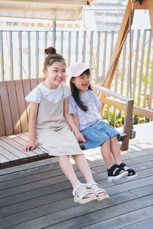 GIRLS2WAYリブキャミソールワンピース(半袖)（子ども服）の着用