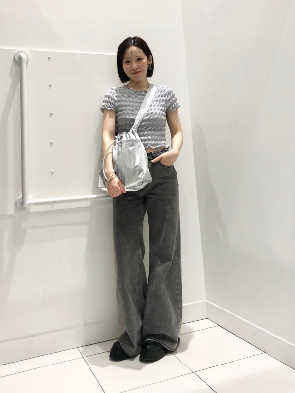 ミドルライズワイドジーンズ+EC(丈長82.0cm)（レディース）の