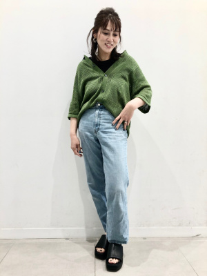 GU公式 | ハイライズストレートジーンズ(セットアップ可能)(丈