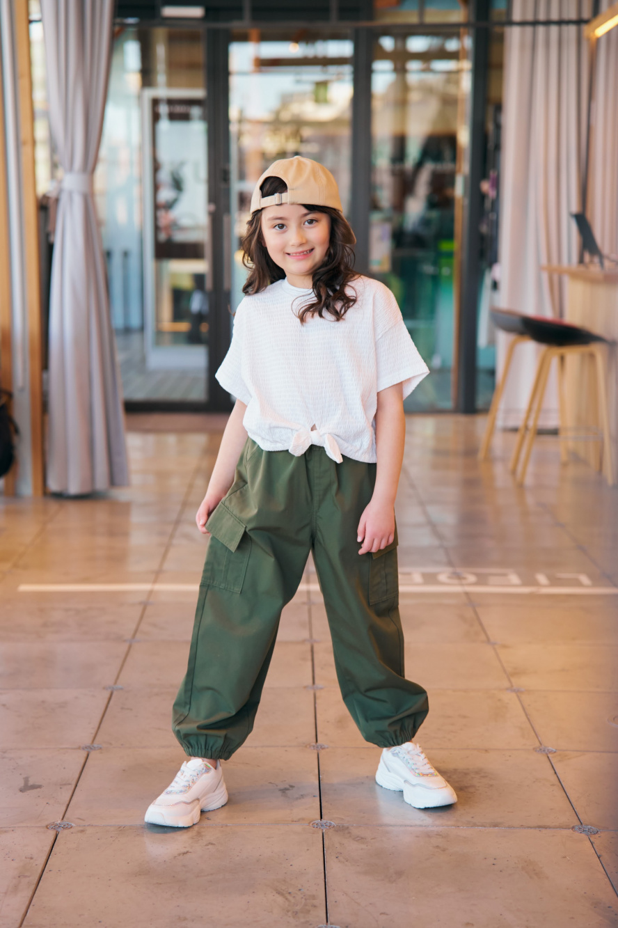 きゃらてん GU公式 | GIRLSクロップドギャザーシャツ(半袖)JR