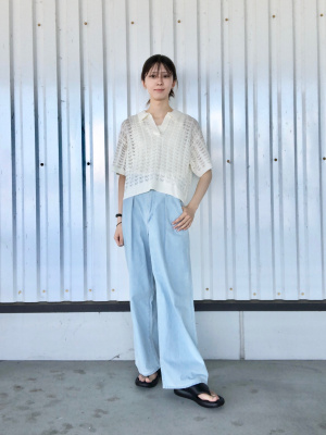 GU公式 | 透かし編みスキッパーポロセーター(半袖) GU公式 | 透かし編みスキッパーポロセーター(半袖)