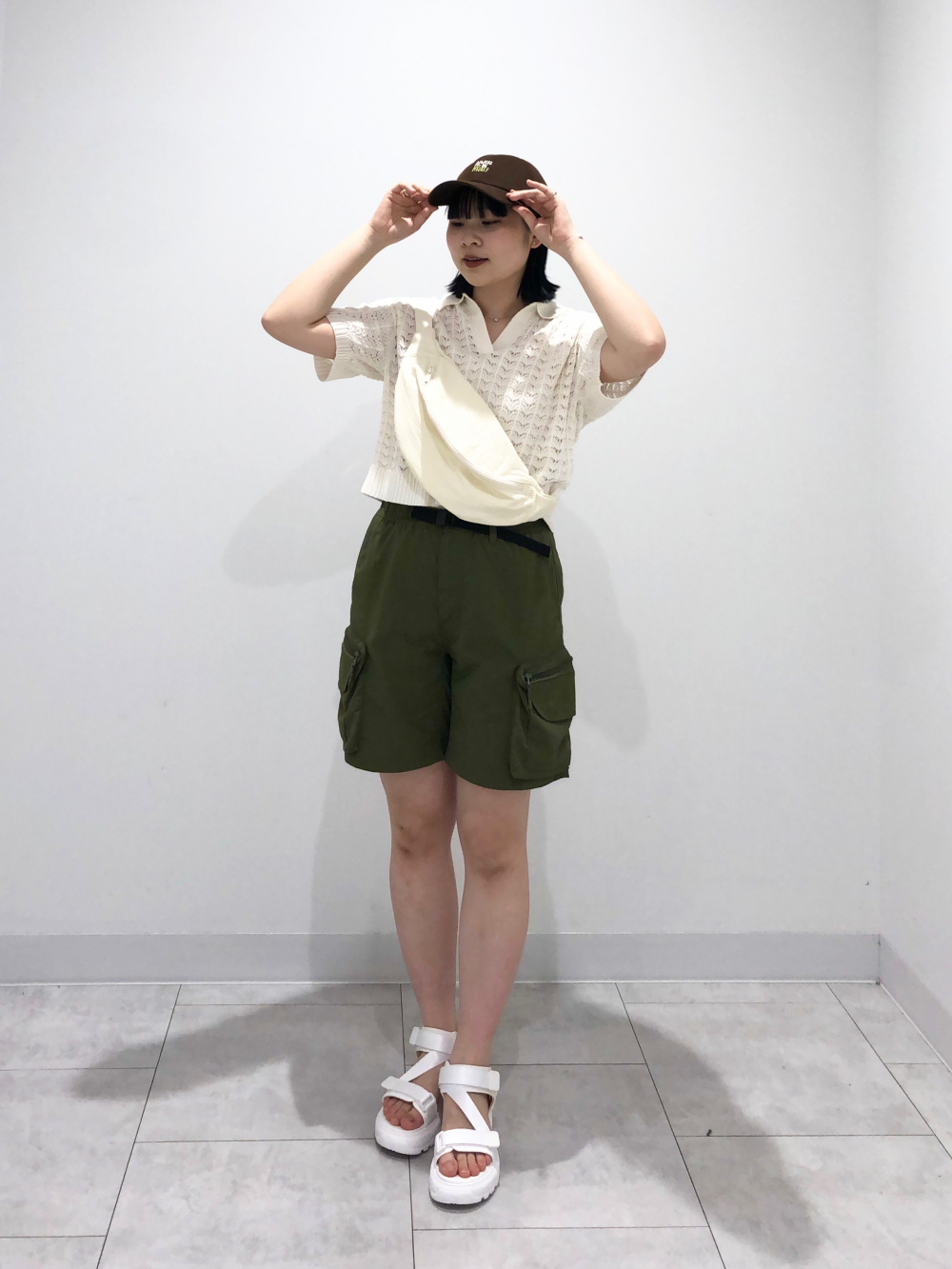 ナイロンオーバーサイズシャツ(5分袖)(セットアップ可能