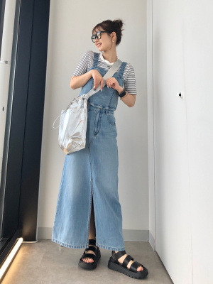 セール】Denimスリットロングスカート2 145373（デニムスカート
