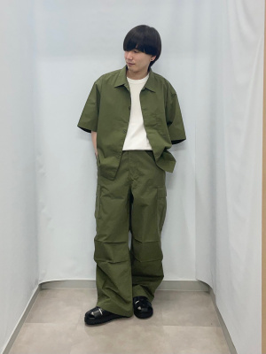 くぅーページ GU公式 | クロップドオーバーサイズシャツ(5分袖)NT+E