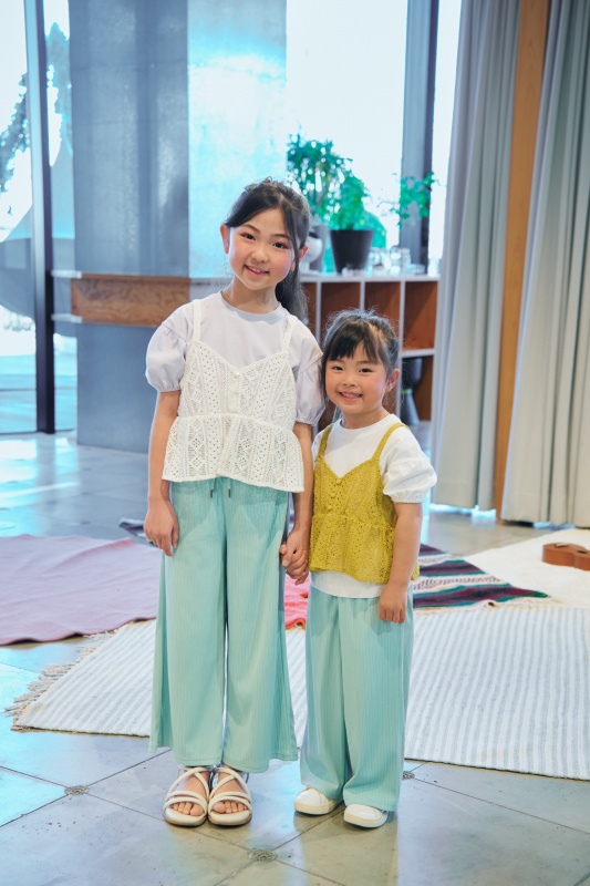 GIRLSレースキャミソールセットT(半袖)（子ども服）の着用