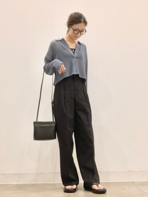 サンプル画像 GU公式 | リネンブレンドタックワイドパンツ(丈標準70.0～74.0cm