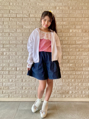 にっく GU公式 | GIRLSデニムティアードキュロット