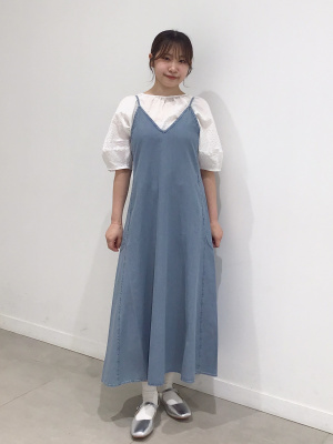 GU公式 | ライトデニムフレアキャミソールワンピース