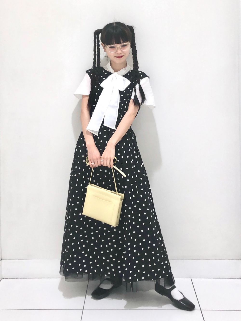 ラムブレンドVネックカーディガン(長袖)、チュールロング