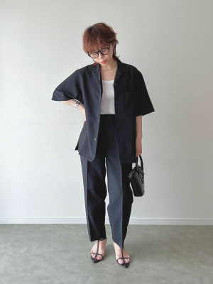 GU公式 | ドライオープンカラーシャツ(5分袖)SW(セットアップ可能)