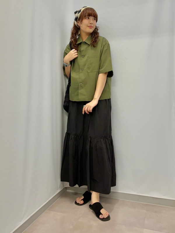 くぅーページ GU公式 | クロップドオーバーサイズシャツ(5分袖)NT+E