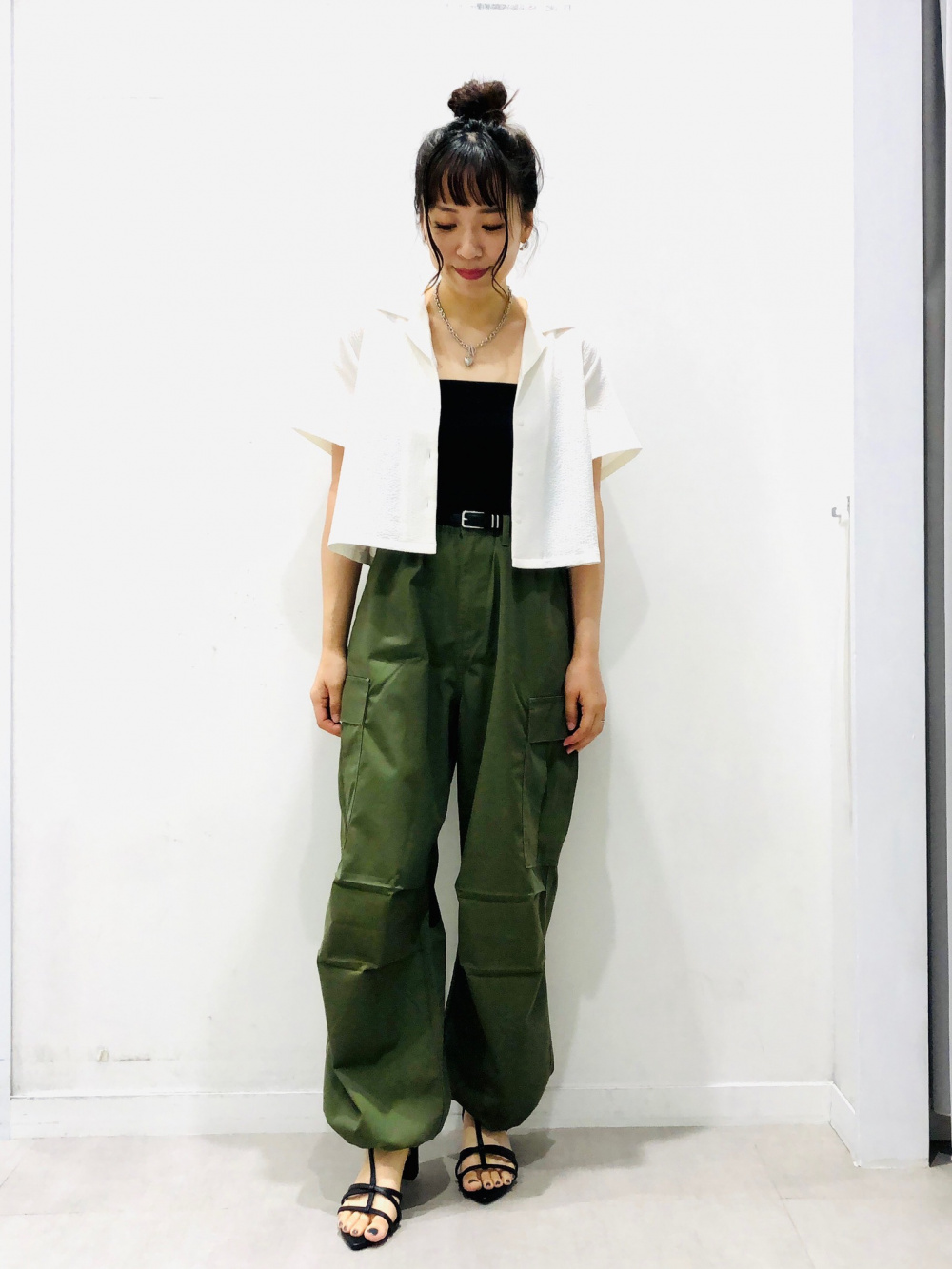 ジュエミ juemi したためる ニットパンツ カーキ