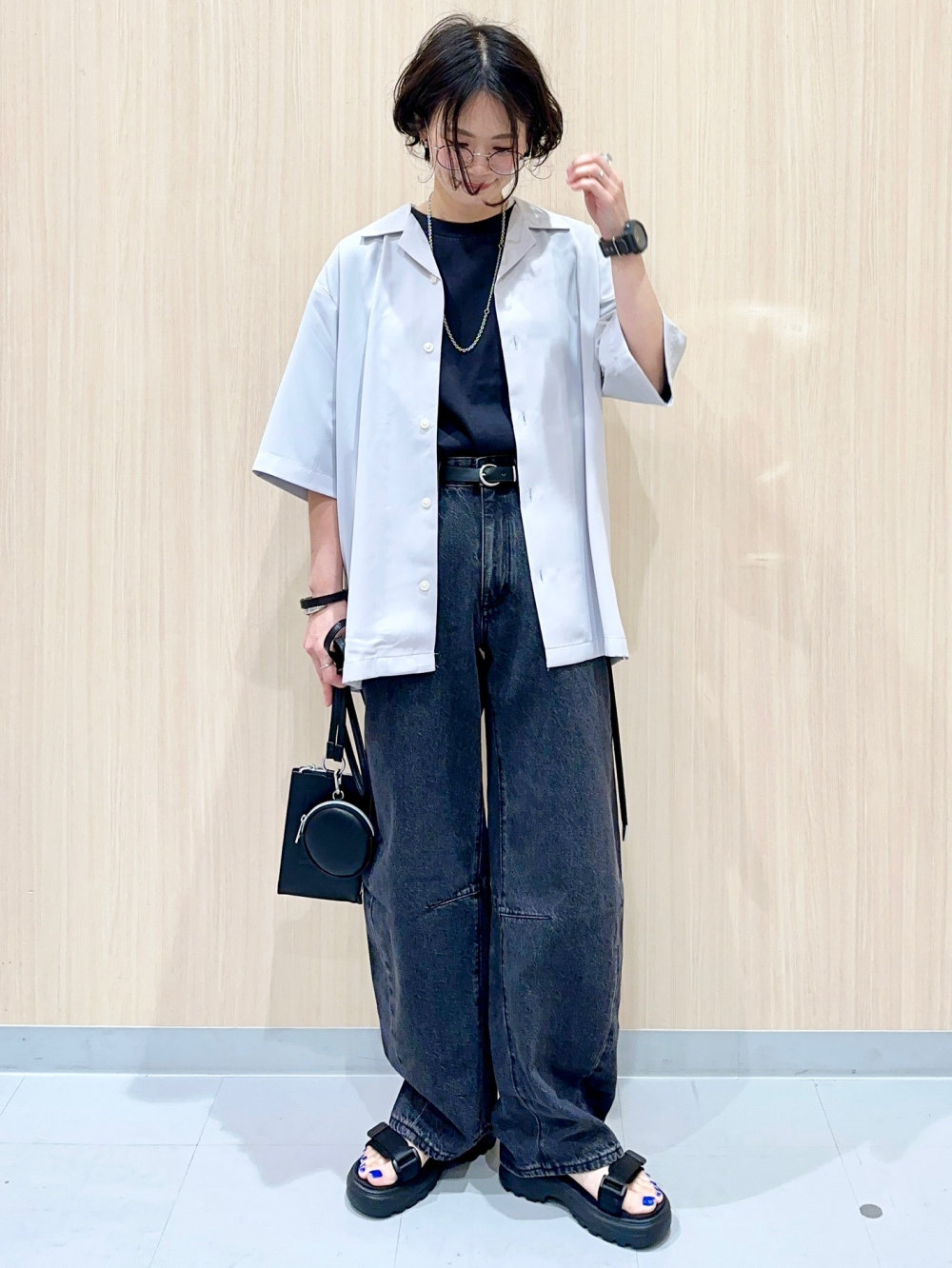 UVカットクロップドカーディガン(長袖)、透かし編みスキッパー