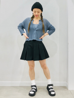 みりあん☺︎② GU公式 | ミラノリブポロカーディガン