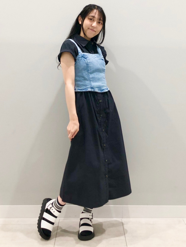 シャツワンピース デニム ビスチェワンピース CLETTEオリジナル