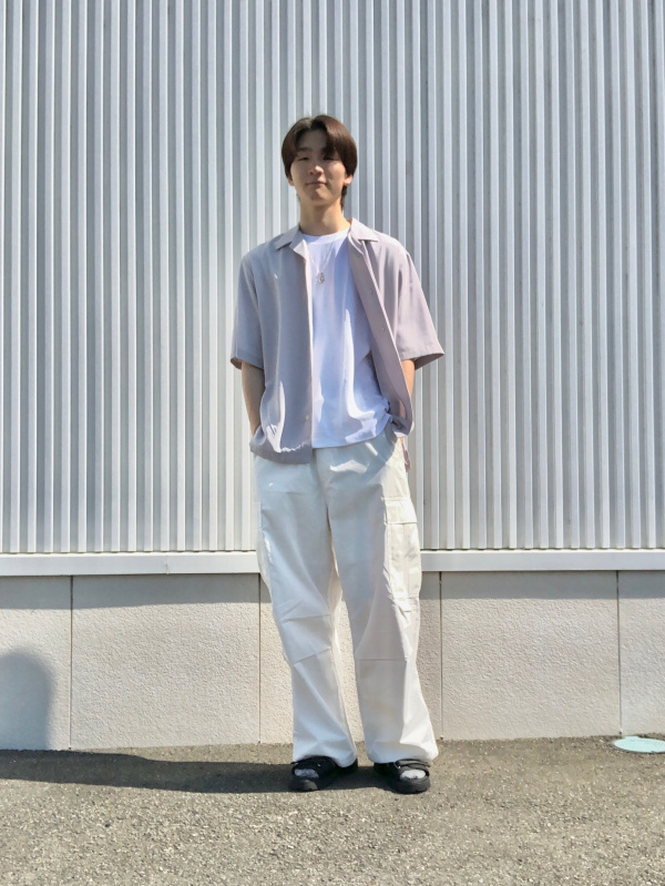 リネンブレンドシャツ(5分袖)OSB+EC、スーパーワイドカーゴ